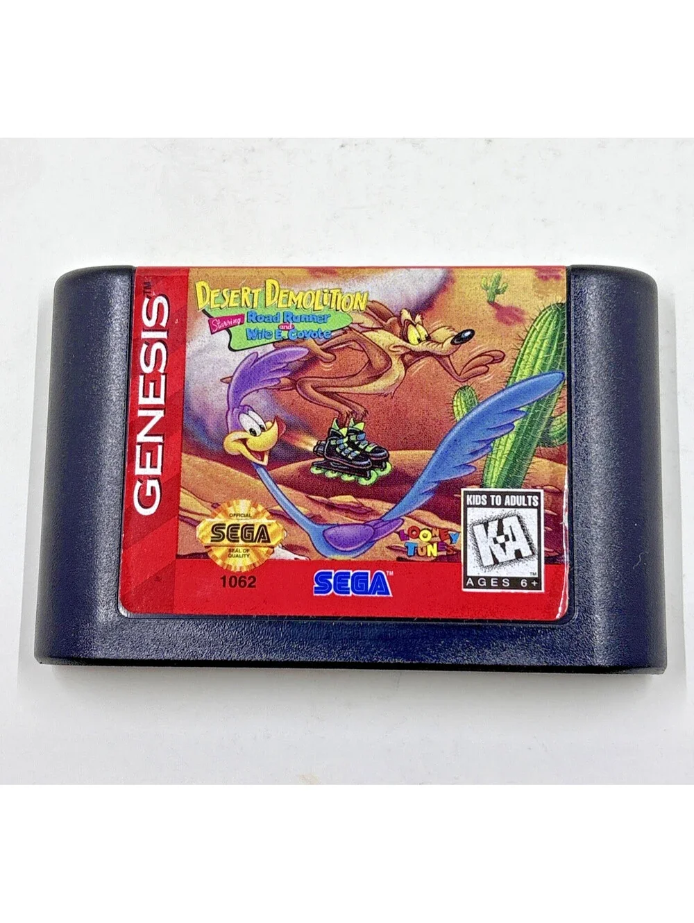 Desert Demolition Road Runner and Wile E. Coyote Sega Genesis Cartridge + Manual